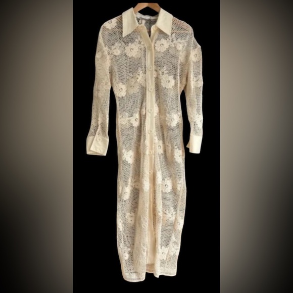 🆕️ Zara Crochet Midi Dress - Size XS - Picture 9 of 9